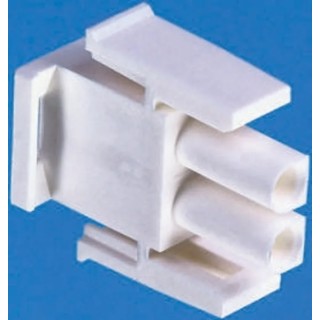 TE Connectivity Universal MATE-N-LOK Male Connector Housing 6.35 mm Pitch 3 Way 1 Row Straight 1241809-2