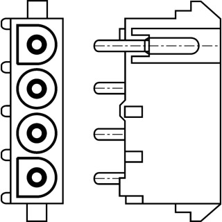 TE Connectivity Universal MATE-N-LOK Series Straight Through Hole PCB Socket, 12-Contact, 3 Row, 6.35 mm Pitch 643428-1