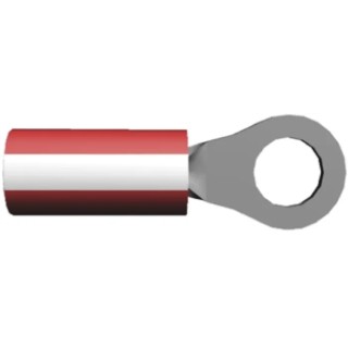 TE Connectivity PIDG Insulated Ring Terminal M4 Stud Size 26 AWG to 16 AWG Wire Size Nylon Insulation Red White 1-320551-4