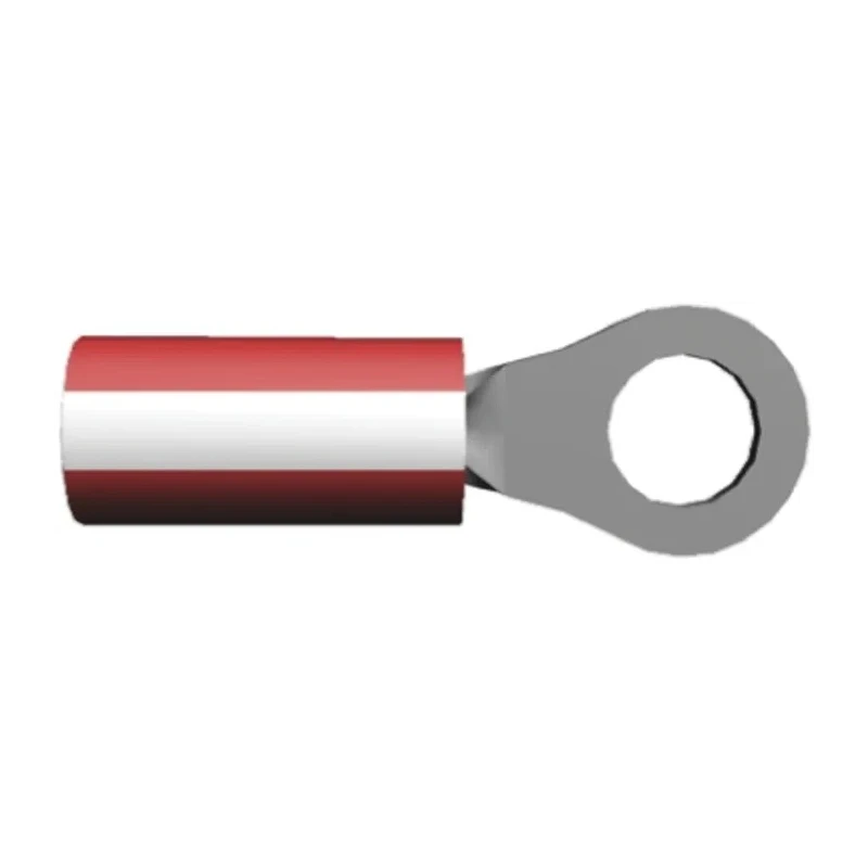TE Connectivity PIDG Insulated Ring Terminal M4 Stud Size 26 AWG to 16 AWG Wire Size Nylon Insulation Red White 1-320551-4