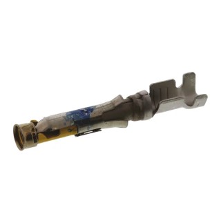 TE Connectivity Type III Series Female Crimp Terminal, 18 AWG Min Crimp, 16 AWG Max, 13A Current, Gold Plated Brass 66101-3