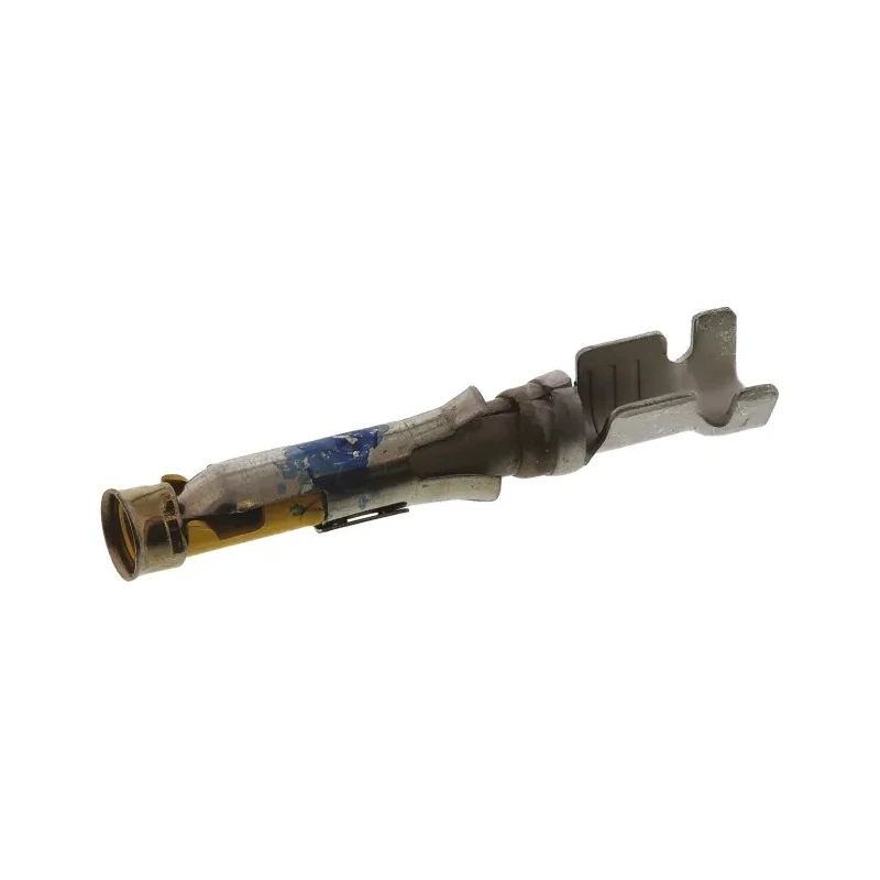 TE Connectivity Type III Series Female Crimp Terminal, 18 AWG Min Crimp, 16 AWG Max, 13A Current, Gold Plated Brass 66101-3