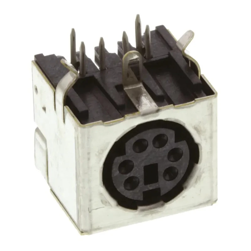 TE Connectivity Mini DIN 6 Pole Right Angle Miniature DIN Socket 1A 30V ac Keyed Through Hole Female 5749180-1