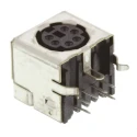 TE Connectivity Mini DIN 6 Pole Right Angle Miniature DIN Socket 1A 30V ac Keyed Through Hole Female 5749180-1