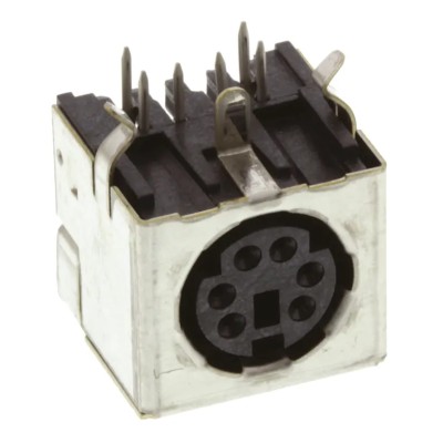 TE Connectivity Mini DIN 6 Pole Right Angle Miniature DIN Socket 30V AC 1A Keyed Through Hole Female 5749180-1