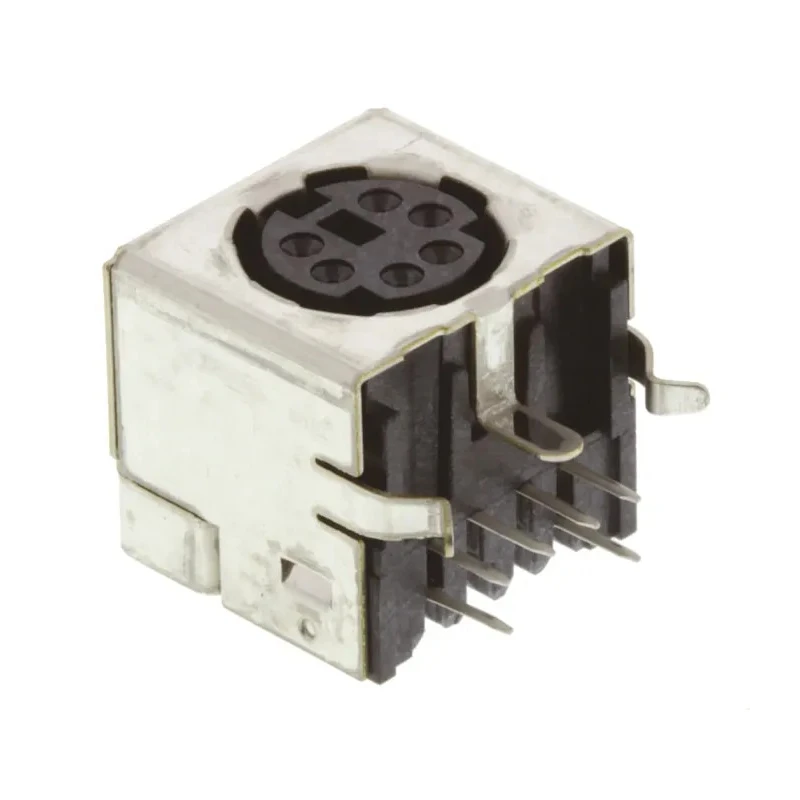 TE Connectivity Mini DIN 6 Pole Right Angle Miniature DIN Socket 30V AC 1A Keyed Through Hole Female 5749180-1