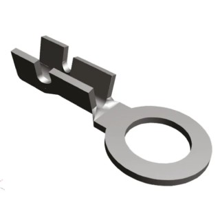 TE Connectivity Uninsulated Ring Terminal M2.5 Stud Size, 26 AWG to 22 AWG Wire Size, Grey 42547-2
