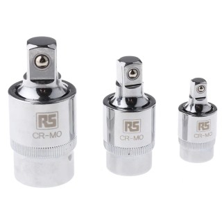 RS PRO 1/2 in, 1/4 in, 3/8 in Square Adapter Socket Set Chrome Molybdenum Steel 710-0659