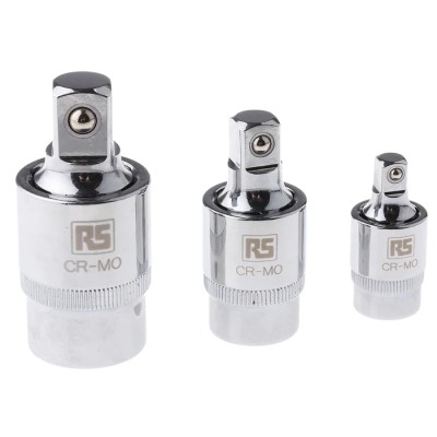 RS PRO 1/2 in, 1/4 in, 3/8 in Square Adapter Socket Set Chrome Molybdenum Steel 710-0659
