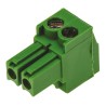 TE Connectivity Buchanan Series 2-Contact Pluggable Terminal Block, 3.5 mm Pitch, 1 Row, 300V AC, Green Polyamide 284506-2