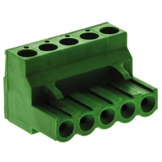 TE Connectivity Buchanan Series 5-Contact PCB Terminal Block Green, 5.08 mm Pitch, 1 Row, 300V AC, 15A, Screw 796634-5