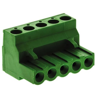 TE Connectivity Buchanan Series 5-Contact PCB Terminal Block Green, 5.08 mm Pitch, 1 Row, 300V AC, 15A, Screw 796634-5