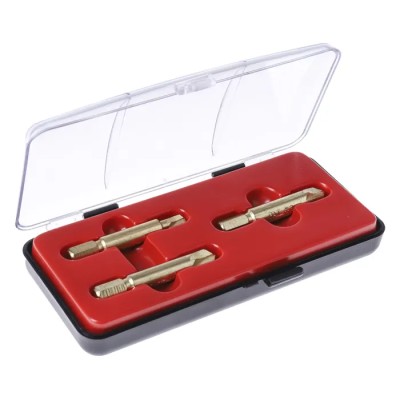 RS PRO 3 Piece Steel Screw Extractor Set with Plastic Case, 1/4-inch Hex Shank, Bronze-Plated Finish 710-0630