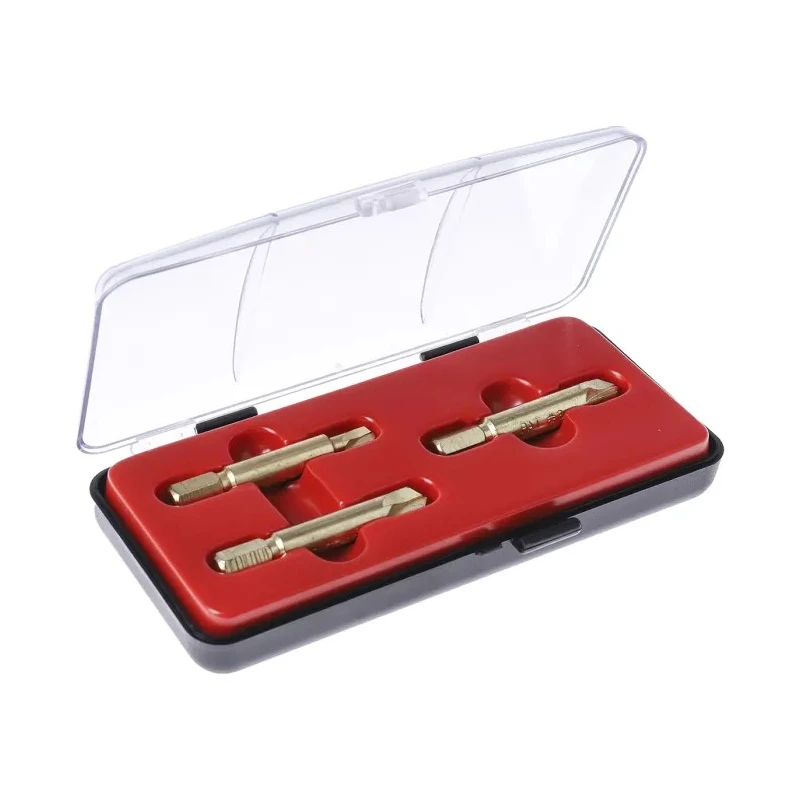 RS PRO 3 Piece Steel Screw Extractor Set with Plastic Case, 1/4-inch Hex Shank, Bronze-Plated Finish 710-0630