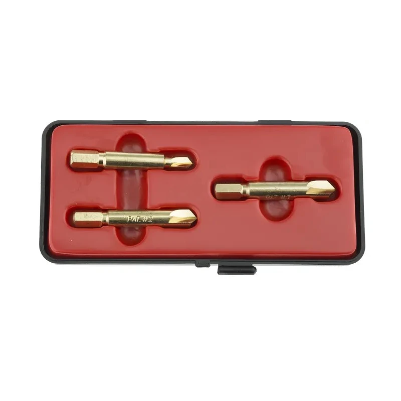 RS PRO 3 Piece Steel Screw Extractor Set with Plastic Case, 1/4-inch Hex Shank, Bronze-Plated Finish 710-0630