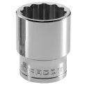 Facom 1/2 in Drive 12 mm Standard Square Socket 9.5mm Overall Length S.12
