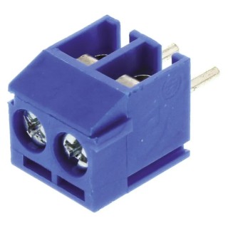 TE Connectivity Buchanan Series 2-Contact 3.5 mm Pitch 1 Row Blue Polyamide PCB Terminal Block 1776275-2