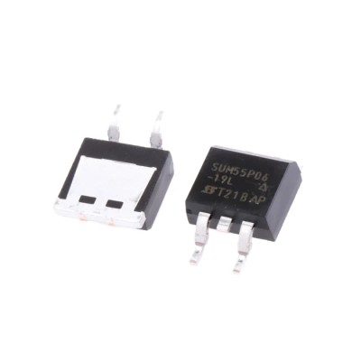 Vishay P-Channel MOSFET 55 A, 60 V, Enhancement Mode, 3-Pin TO-263 Package SUM55P06-19L-E3