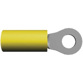 RS PRO PIDG Insulated Ring Terminal, M3.5 Stud Size, 12 AWG - 10 AWG Wire Size, Nylon Yellow Insulation 320567
