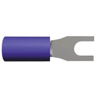 TE Connectivity PIDG Insulated Fork Terminal 16 AWG to 14 AWG M3.5 Stud Size Nylon Blue 328281