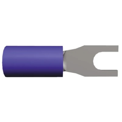 TE Connectivity PIDG Insulated Fork Terminal 16 AWG to 14 AWG M3.5 Stud Size Nylon Blue 328281