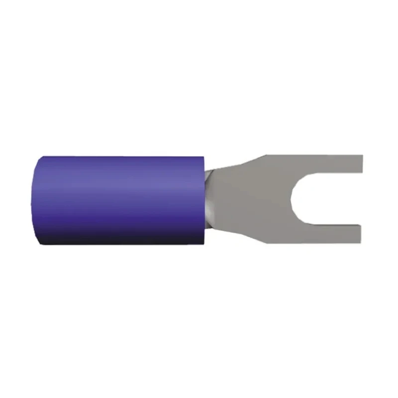 TE Connectivity PIDG Insulated Fork Terminal 16 AWG to 14 AWG M3.5 Stud Size Nylon Blue 328281