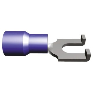 TE Connectivity PIDG Insulated Fork Terminal 16 AWG to 14 AWG M3.5 Stud Size Nylon Blue 320861