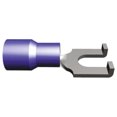 TE Connectivity PIDG Insulated Fork Terminal 16 AWG to 14 AWG M3.5 Stud Size Nylon Blue 320861