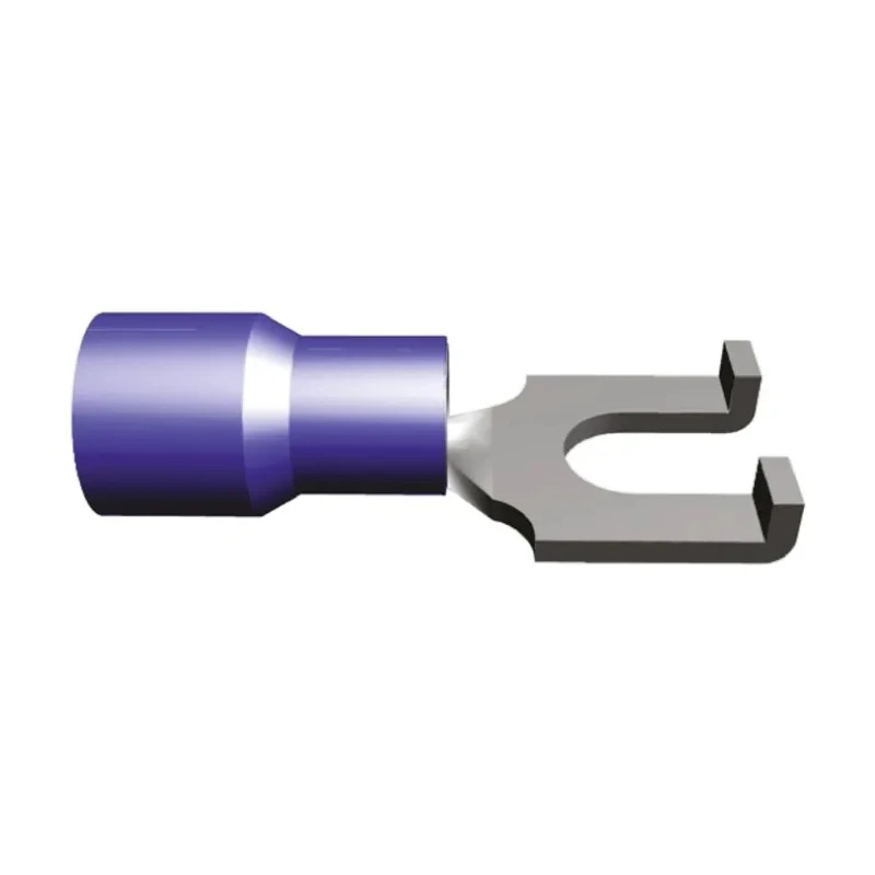 TE Connectivity PIDG Insulated Fork Terminal 16 AWG to 14 AWG M3.5 Stud Size Nylon Blue 320861