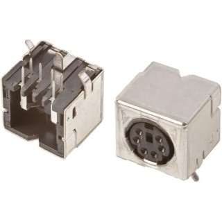 TE Connectivity Mini DIN 6 Pole Right Angle Miniature DIN Socket 1A 30V ac Keyed Through Hole 5749231-1