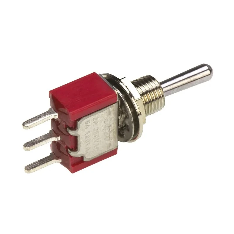 TE Connectivity Gemini A Series Toggle Switch PCB Mount On-Off-On SPDT Through Hole Terminal 28 V dc 115 V ac 5-1825137-1