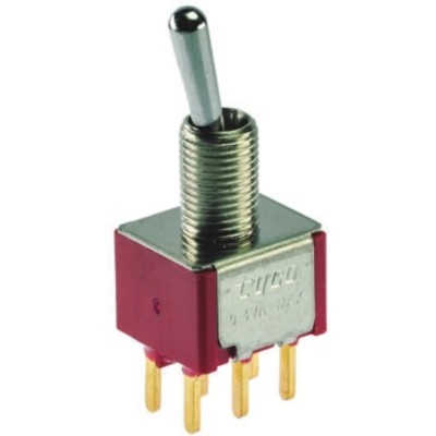TE Connectivity Toggle Switch, PCB Mount On-Off-On DPDT Through Hole Terminal 28 V dc 120 V ac 2-1825139-3