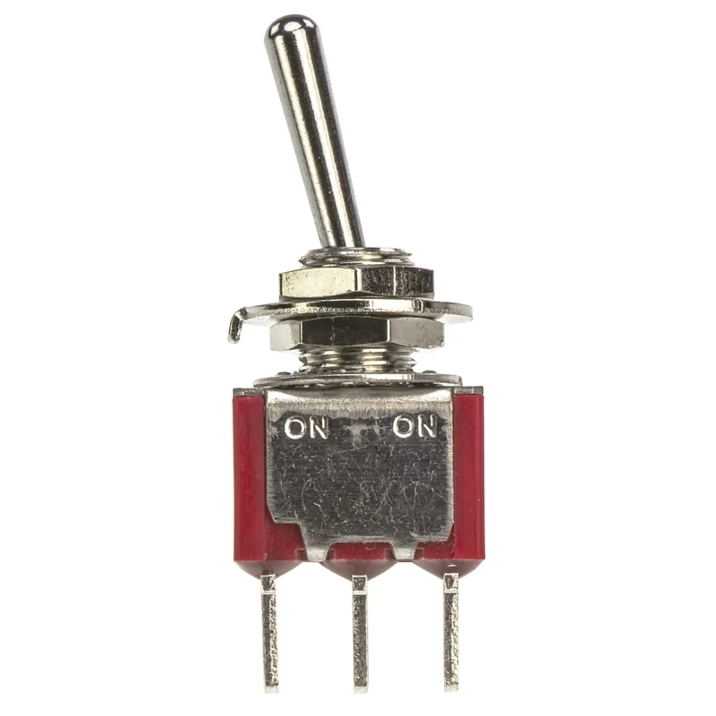 TE Connectivity Toggle Switch PCB Mount On-On SPDT Through Hole Terminal 28V dc 5A 120V ac 3-1825136-8