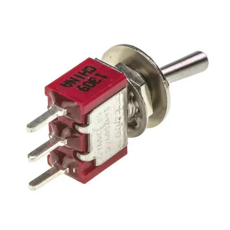 TE Connectivity Toggle Switch PCB Mount On-On SPDT Through Hole Terminal 28V dc 5A 120V ac 3-1825136-8