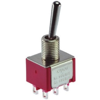 TE Connectivity Panel Mount Toggle Switch On-Off-On DPDT 5A 28V dc 125V ac 1-1825139-0
