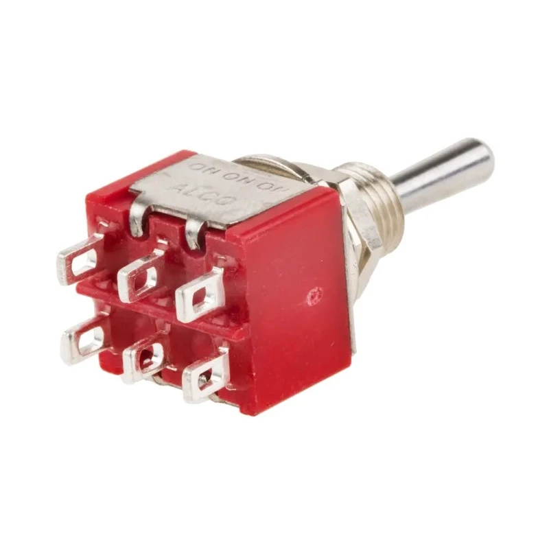 TE Connectivity Panel Mount Toggle Switch On-On-On DP3T Solder Terminal 24 V DC 120 V AC 3-1825139-9