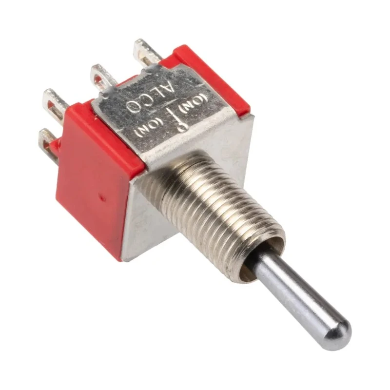TE Connectivity Panel Mount Toggle Switch On-Off-On, SPDT, Through Hole Terminal, 28V dc, 125V ac, Gemini A 1-1825139-8