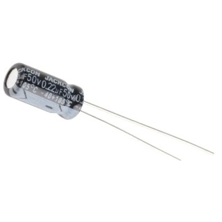 RS PRO 220 nF Radial Can Aluminium Capacitor 50V dc Through Hole Polar Construction 711-1390