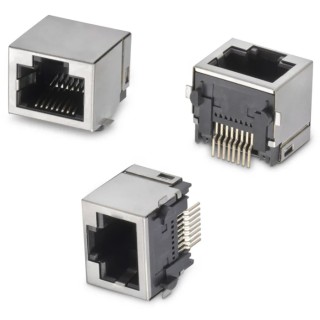 Wurth Elektronik WR-MJ Series RJ45 Connector Female Surface Mount Cat5 Nickel Plated Brass Shield Horizontal 1 634008149821
