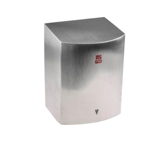 RS PRO Automatic Stainless Steel Hand Dryer 900 W, Satin Finish, 230 V, 175 mm x 277 mm x 201 mm 711-2589