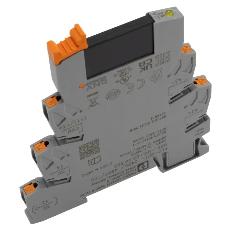 Phoenix Contact Solid State Interface Relay 1 Pole SPST Push-In Terminal DIN Rail Mount 8.5mA Input Current 2900352