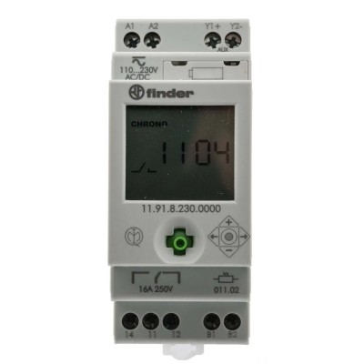 Finder Timer Light Switch 110-230V Single Channel SPDT with Auxiliary Output 11.91.8.230.0000
