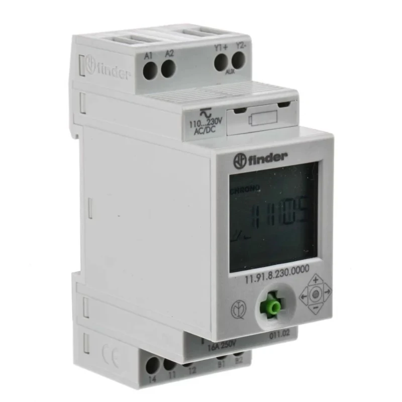 Finder Timer Light Switch 110-230V Single Channel SPDT with Auxiliary Output 11.91.8.230.0000