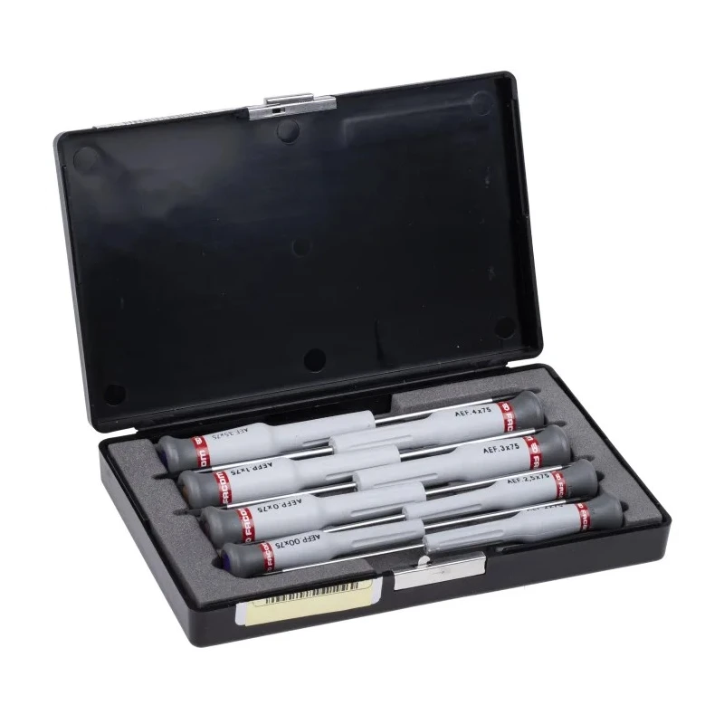 Facom Precision Screwdriver Set Phillips and Slotted, 8 Pieces, Case Included AEF.J3