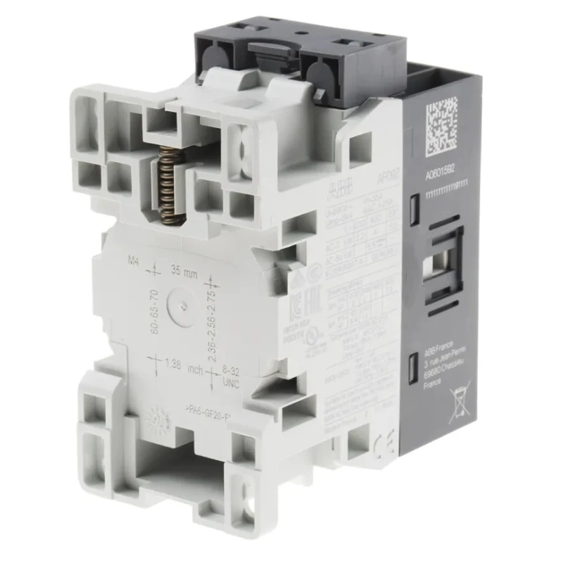ABB Motor Control Contactor with 60V DC Coil, 3 Poles, 7 A Contact Current, 4 kW Power Rating, 690V AC Contact Voltage AF09
