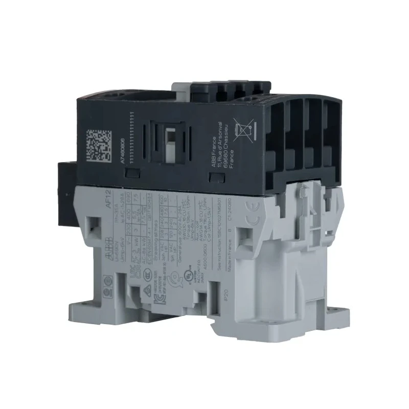 ABB Contactor, 3-Pole, 9 A, 5.5 kW Power Rating, 500V dc Coil, DIN Rail Mount AF12