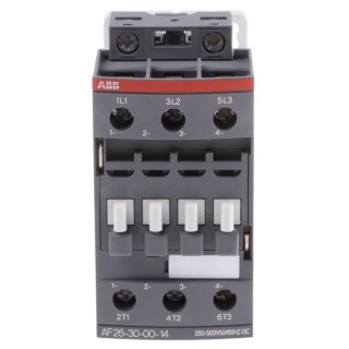 ABB Motor Control Contactor 3-Pole 17A, 11 kW 500V AC/DC Coil Voltage AF26 1SBL237001R1400 AF26-30-00-14