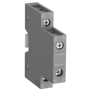ABB Auxiliary Contact 2 Contact 1 NO 1 NC Side Mount 6 A 600 V DC 690 V AC CAL4-11 1SBN010120R1011 CAL4-11