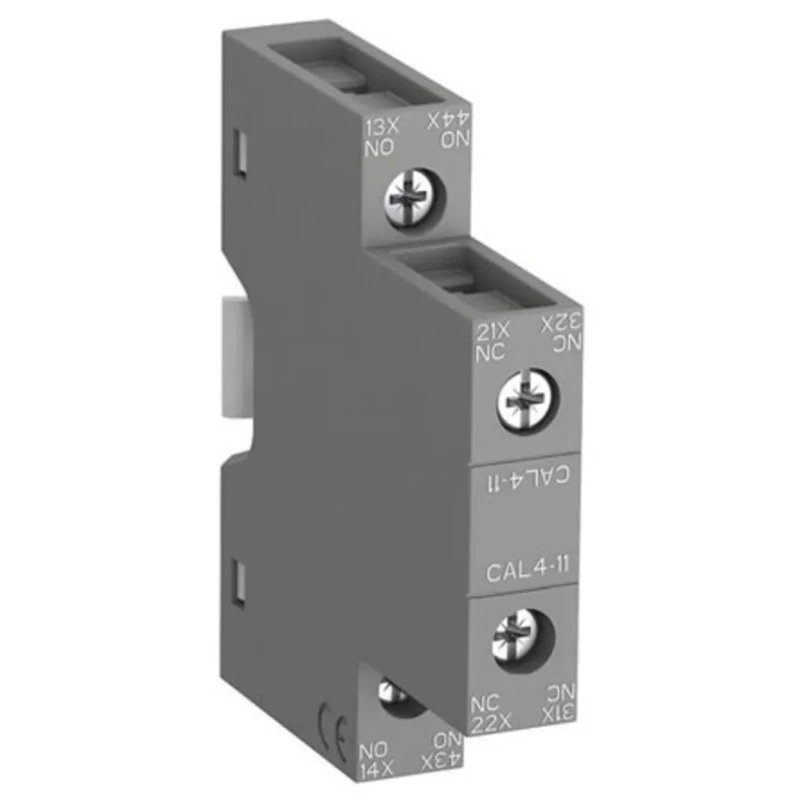 ABB Auxiliary Contact 2 Contact 1 NO 1 NC Side Mount 6 A 600 V DC 690 V AC CAL4-11 1SBN010120R1011 CAL4-11