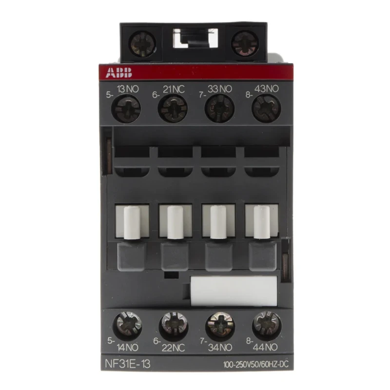 ABB NF Contactor Relay, 230V AC/DC Coil, 4-Pole, 6 A, 1500 kW, 250V Control Voltage, 3 NO/1 NC 1SBH137001R1331 NF31E-13